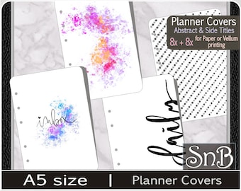 SnB A5 rings - Planner Covers Set + Vellum Set - Printable files for Filofax / Ring Binders