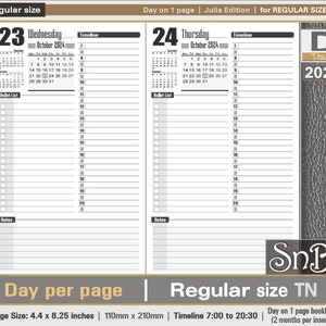 SnB RG - Julia Edition - Day on 1 page - 2023 / 2024 - Printable Daily inserts for Traveler's Notebooks