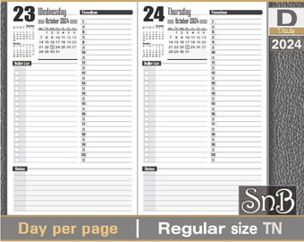 SnB RG - Julia Edition - Day on 1 page - 2024 - Printable Daily inserts for Traveler's Notebooks