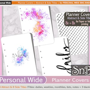 SnB Personal Wide - Planner Covers Set + Vellum Set - Printable files for Ring Binders