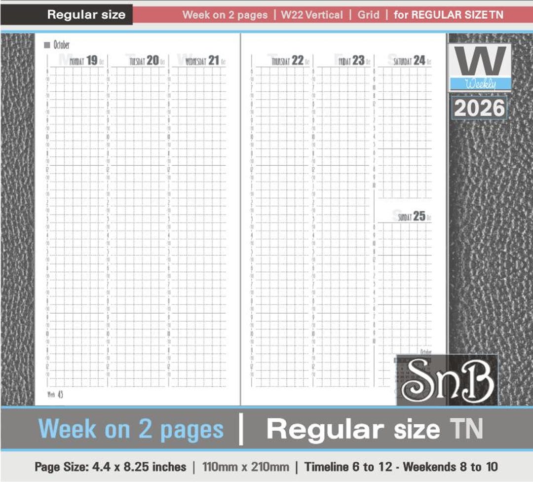 Snb RG - W22 Vertical Grid - Week on 2 Pages - End2025 / 2026 ...