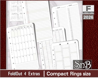 Snb Compact - Foldout Calendars and Extras - 2026 - Printable