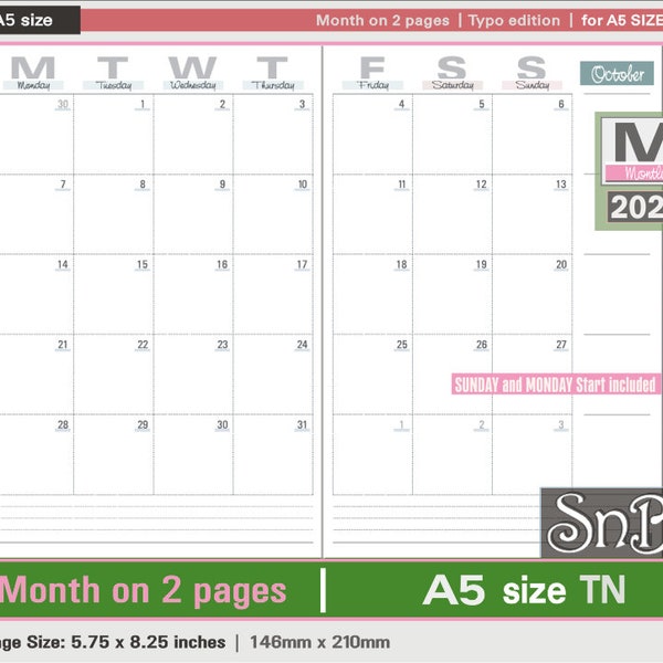 Printable Tn Inserts - Etsy