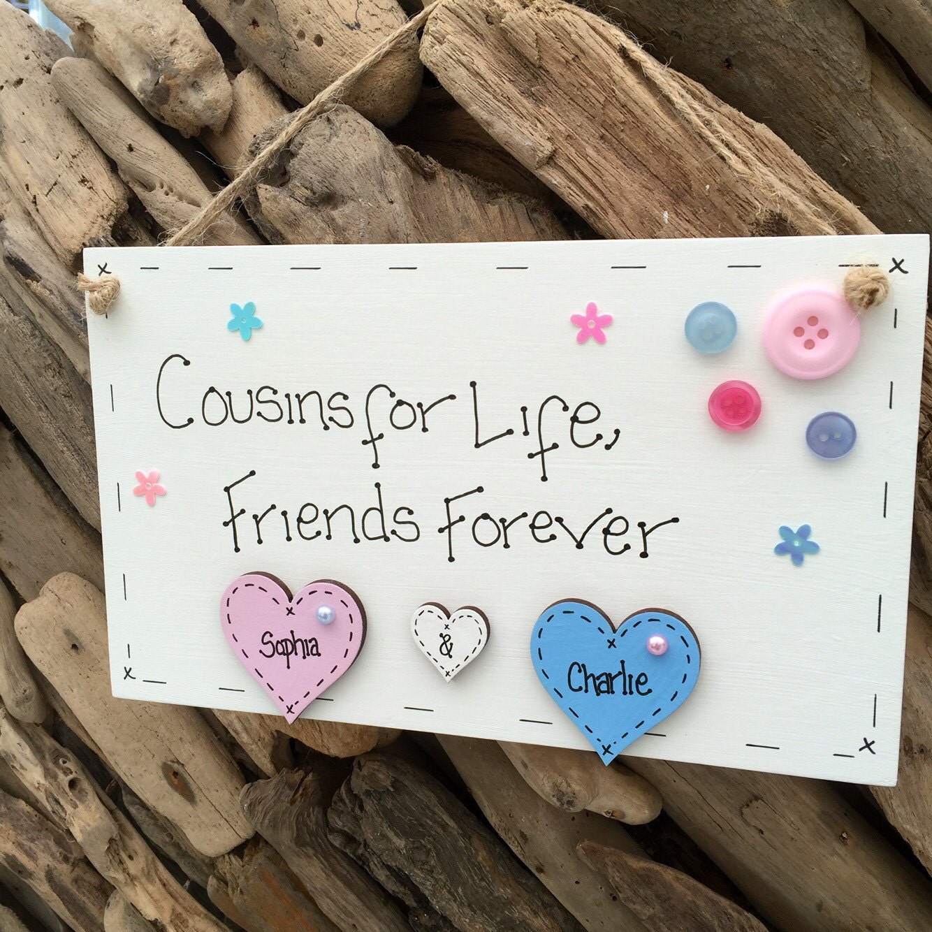 Cousins for Life Friends Forever Handmade Personalised Plaque Etsy