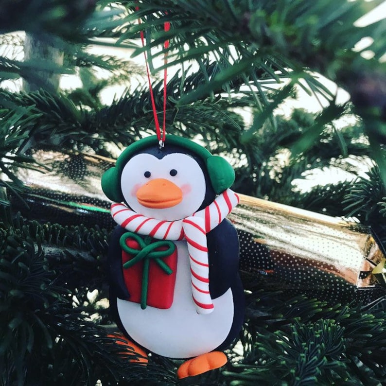 Personalised Christmas Penguin Children Tree Decoration with Etsy