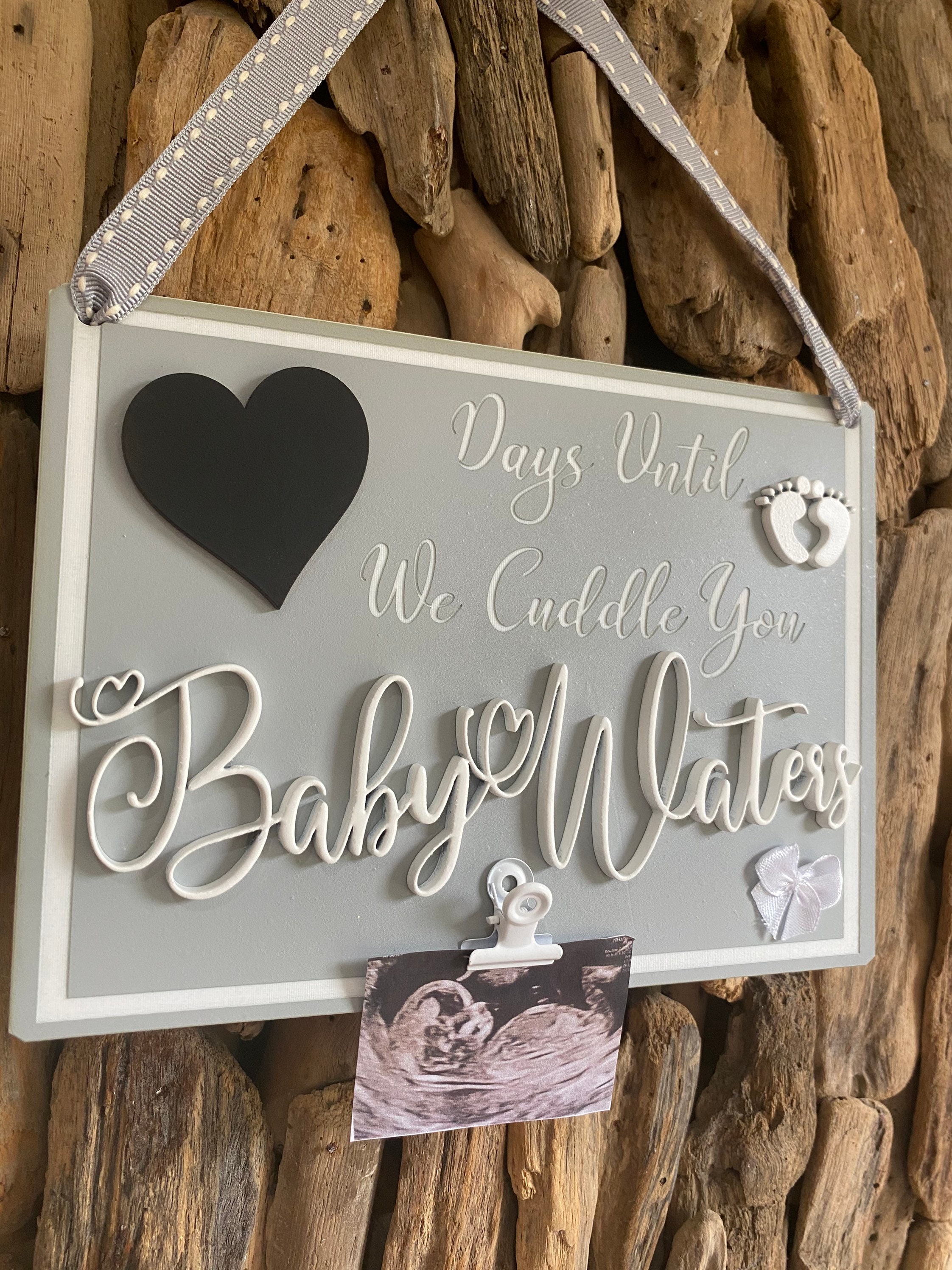 Handmade Personalised Countdown to Baby Arriving Baby Shower | Etsy