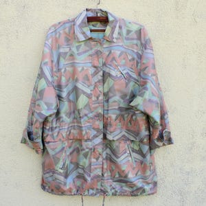 Vintage rosa Parka Damen / Plus Size Parka Damen / pastell Pink Parka Damen / Kordelzug Parka Jacke / Sommer Frühlingsjacke Damen