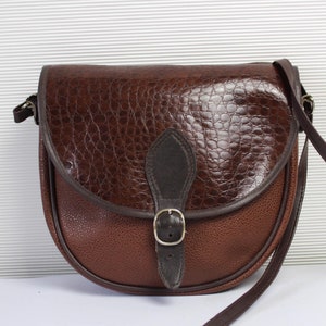 Sacoche vintage en simili cuir / sacoche marron / sac à main à bandoulière / sac à bandoulière en simili cuir / sac hippie bohème artisanal des années 80
