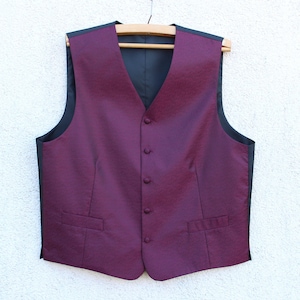 Vintage Burgundy Vest men&#39;s / vine Red Waistcoat men&#39;s / Edwardian Baroque Vest men&#39;s