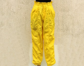 Vintage Yellow Sweatpants women's / LUHTA Sweatpants women's / made in Finland Sweatpants /  80's Track Sweat Pants women’s