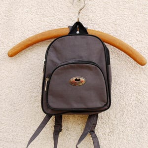 Sac à dos gris vintage / Cartable pour la rentrée / Sac à dos hipster à deux poches