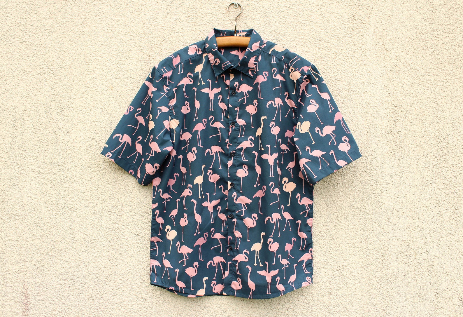 Vintage Flamingo button down shirt men's / Flamingo print | Etsy