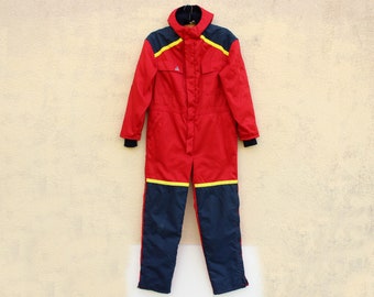 Vintage red Work Overalls men's / red Warm Work Overall men's / red Work Coveralls men's / Jumpsuit WorkWear /Garage Car Mechanic Coveralls