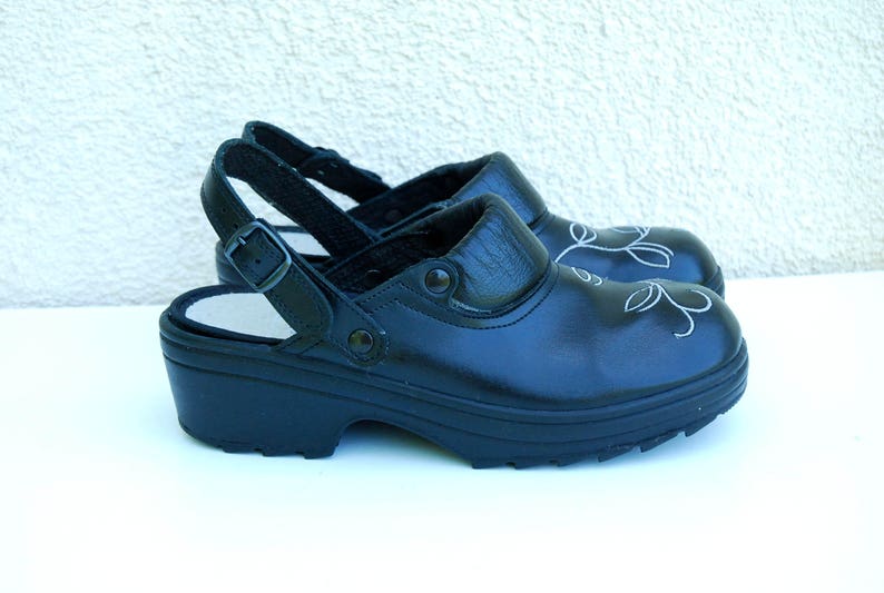 faux leather clogs