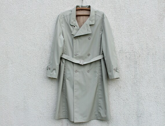 Vintage Gray Men's Trench Coat Made in GDR Coat Cl