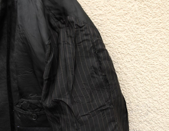 Vintage black Tuxedo Blazer men's / linen formal … - image 8