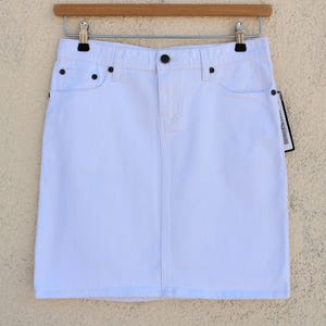 Vintage witte katoenen damesrok / witte minirok / witte hoog getailleerde rok