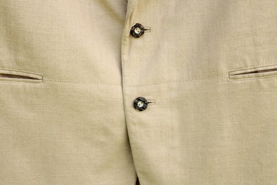 Vintage Linen blend Trachten Blazer men's / Linen… - image 2