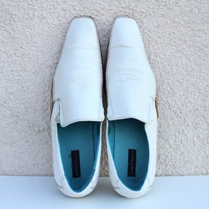 Vintage witte leren herenschoenen / witte leren loafers heren / witte herenloafers / maat EUR 46 herenmaat