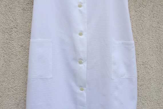 Vintage white Nurse Dress / 70s 80s Doctor Robe /… - image 4