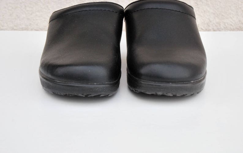 Vintage Black Leather Clogs Women/'s Boho Shoes Sweden Clogs Size EUR 35 US 4.5 UK 2.5