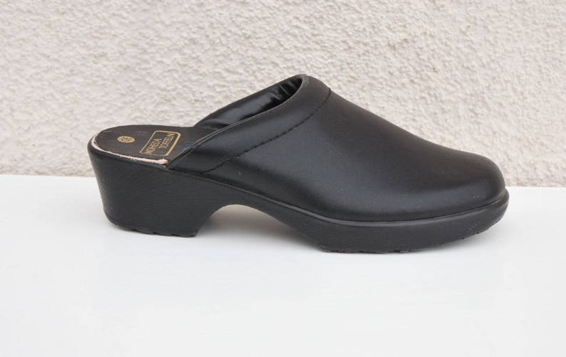Vintage Black Leather Clogs Women/'s Boho Shoes Sweden Clogs Size EUR 35 US 4.5 UK 2.5