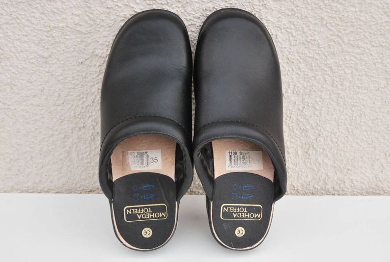 Vintage Black Leather Clogs Women/'s Boho Shoes Sweden Clogs Size EUR 35 US 4.5 UK 2.5
