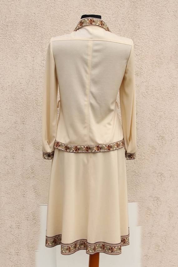 Vintage 1970s Dress Suit women's / ivory white Et… - image 2