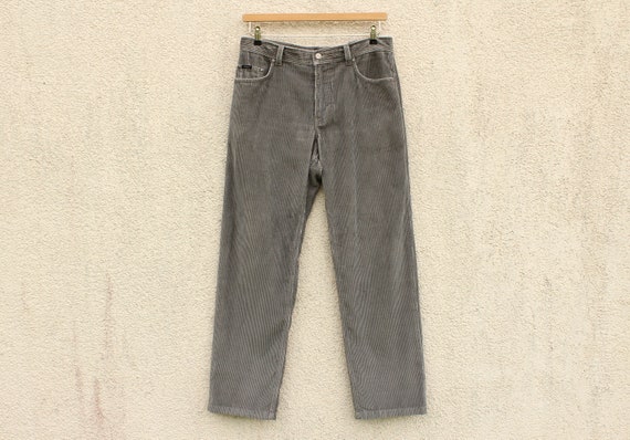 Vintage Gray Corduroy Pants Men's 90's Corduroy Pa
