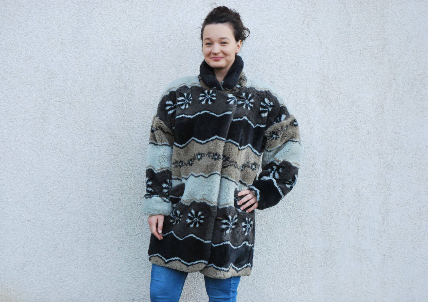 Vintage Faux Fur Coat Women's 