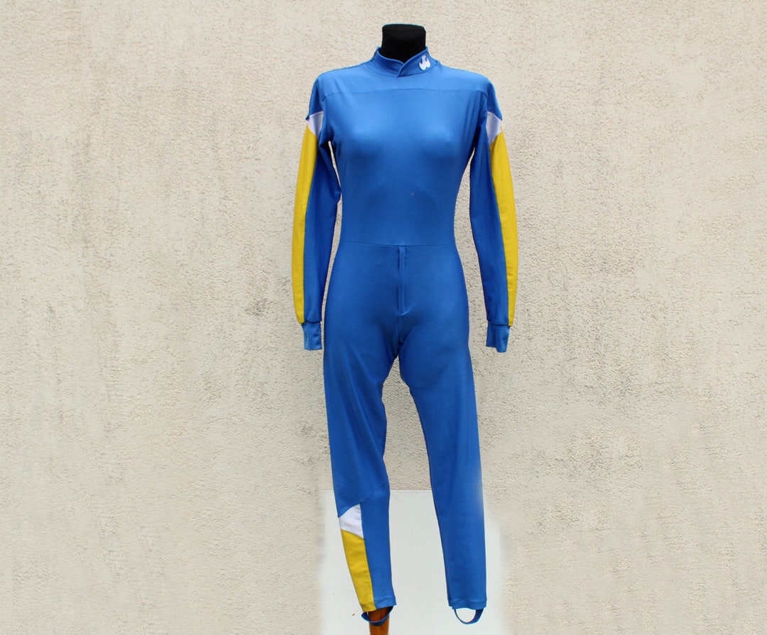 Vintage Blue Gymnastic Suit/ Terinit Sports Overall From 80s/ Made in  Finland/ One Piece Elastane Thermal Underwear Suit/ Size Medium 