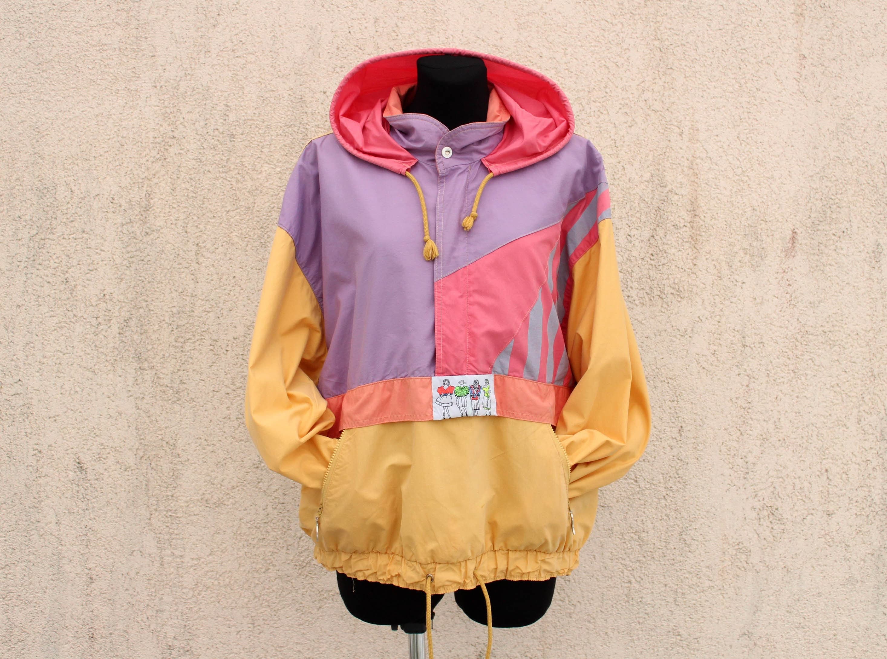 White and shop yellow windbreaker