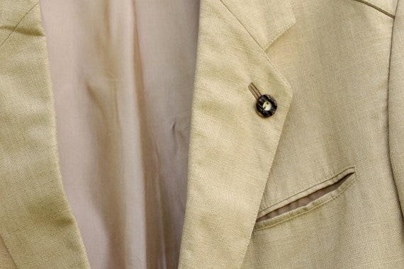 Vintage Linen blend Trachten Blazer men's / Linen… - image 3