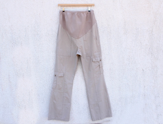 Vintage Beige Maternity Trousers / Maternity Pants / Pregnancy