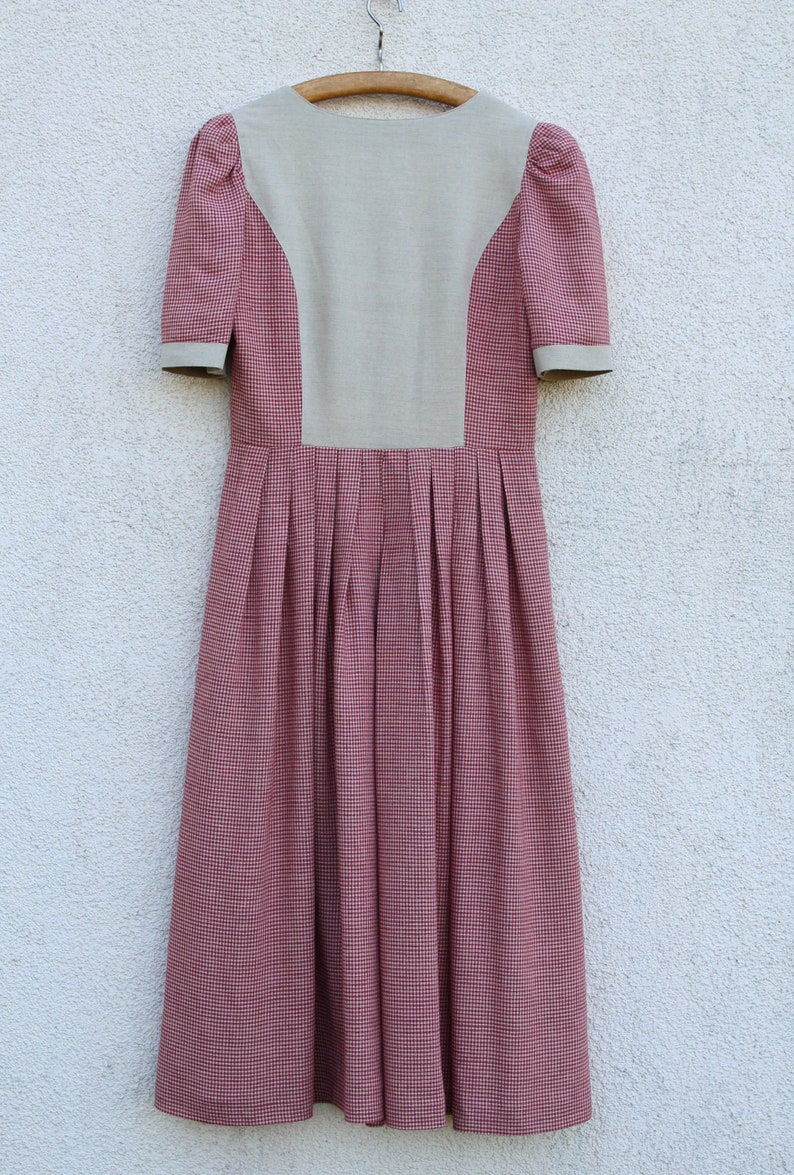 Vintage Dirndl Dress Women/'s Alpen Style Purple Plaid German Austrian Bavarian Folk National Costume Sound of Music Oktoberfest Medium Size