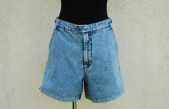 Vintage High Waist Denim Shorts Women's Achid Wash