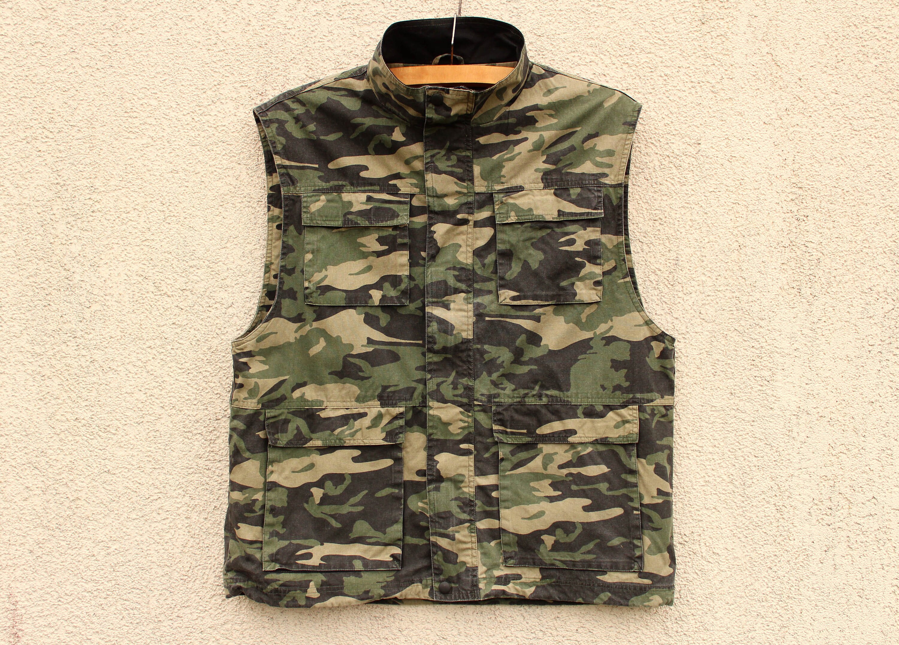 Vintage Classic Camouflage vest men's / Camo vest Etsy