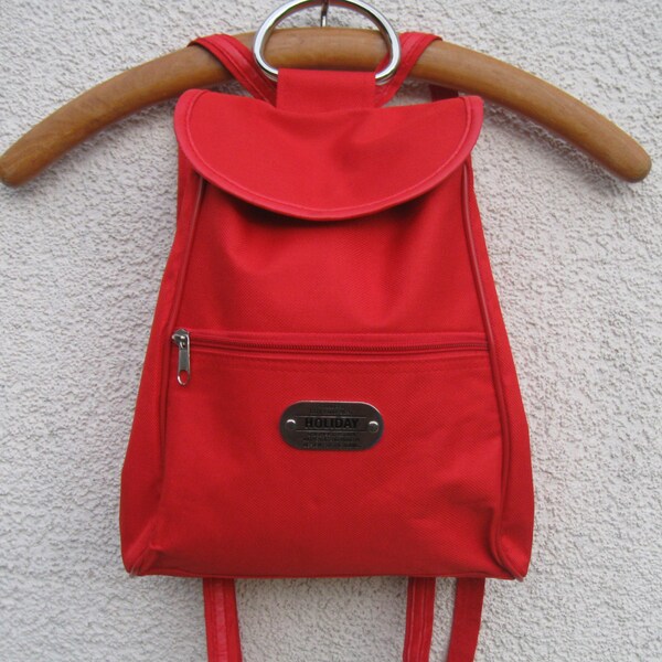 Red Backpack  Mini 90's Back to School Shoulder Bag  Drawstring Bag