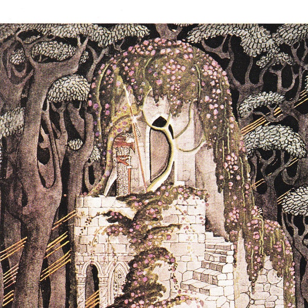 Sleeping Beauty Kay Nielsen Brothers Grimm vintage art nouveau print illustration folk tale fairy tale  8.5x11.5 inches