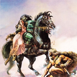 The Broken Sword Boris Vallejo Vikingheld Poul Anderson roman vintage fantasy cover art man cave deco cadeau fantasie fan Skafloc zoon van Orm