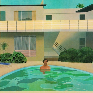 David Hockney swimming pool water swimmer Portrait Nick Wilder bathroom decor wall art artwork British artist vintage print modern art