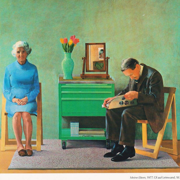 David Hockney älteres Paar meine Eltern innen Wand Kunst Kunstwerk Britischer Künstler Vintage Print moderne Kunst