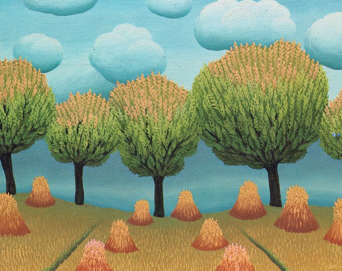 Ivan Rabuzin Ivan Rabuzin Grain Fields Harvest Summer Croatian Naive Artist Croatia ...