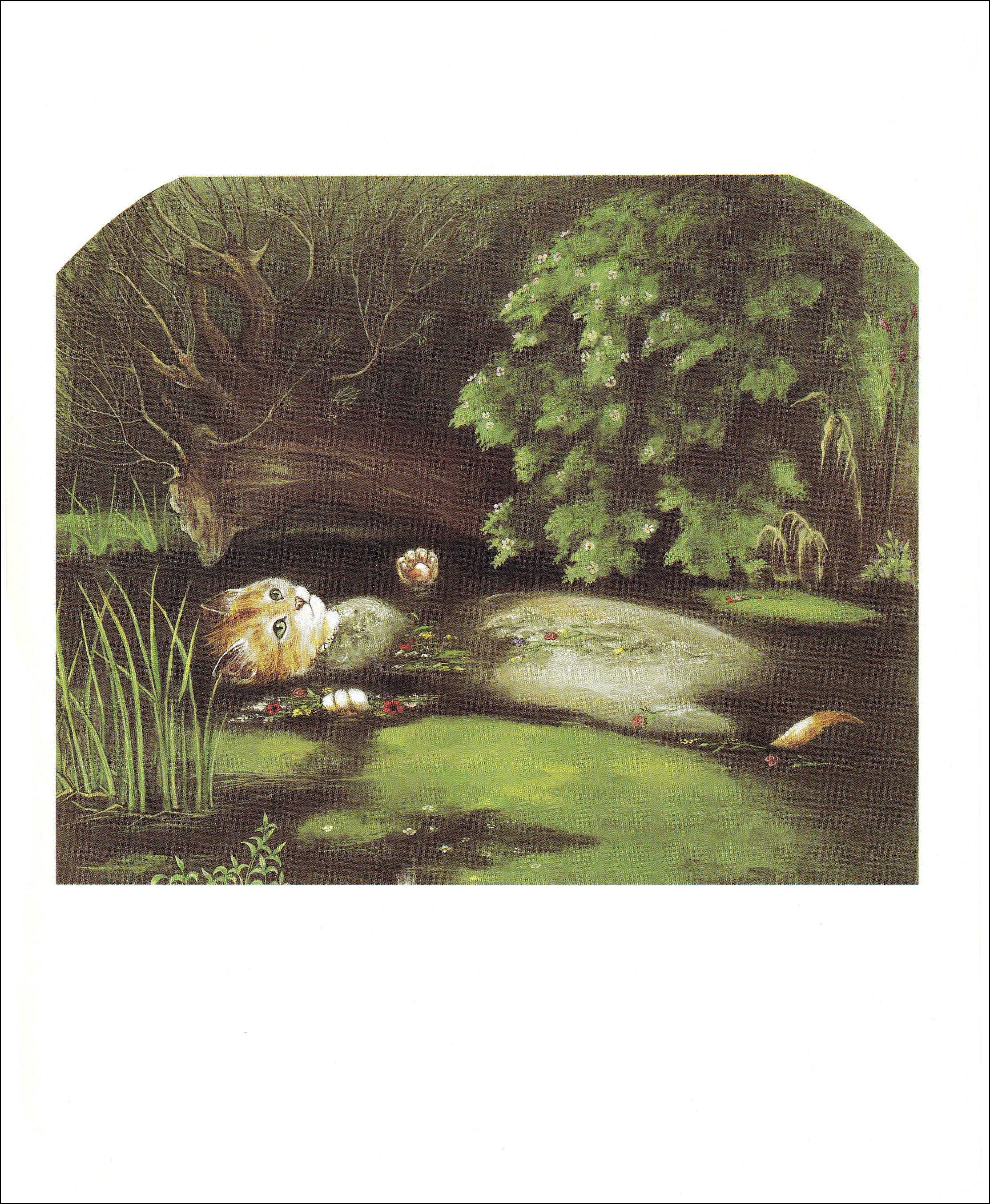 Ophelia Vintage Cat Fine Art Spoof Cat in Water Susan Herbert
