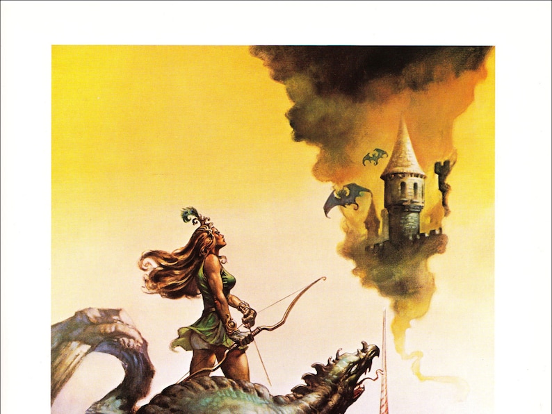 The Dragon and the George Boris Vallejo Vintage Fantasy Art Girl Power ...