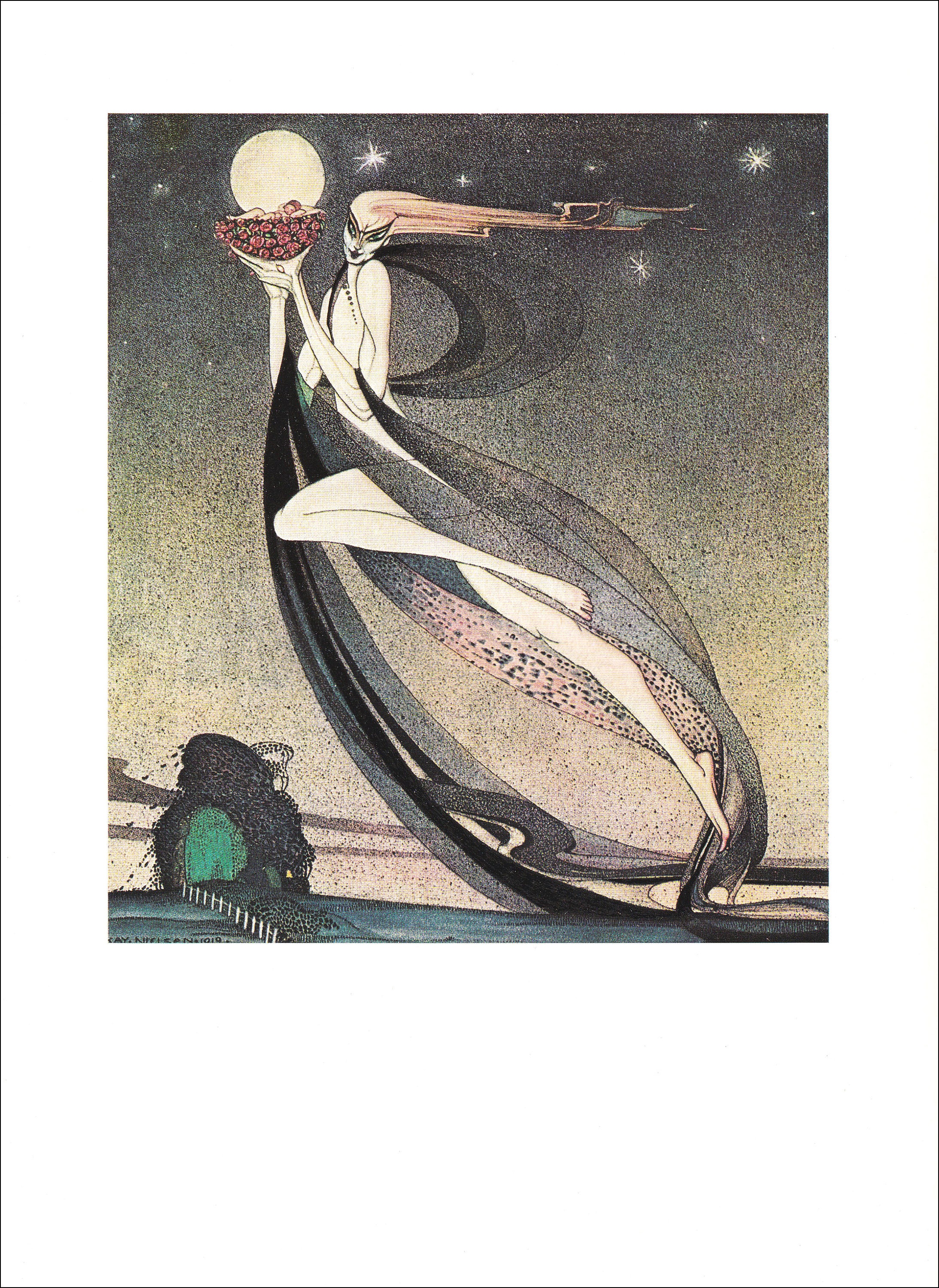 『The Girl from Kay's』 ポスター アンティーク ミュージカル Kay Nielsen Norwegian Good Fairy Baby Cradle of Roses Folk Tale