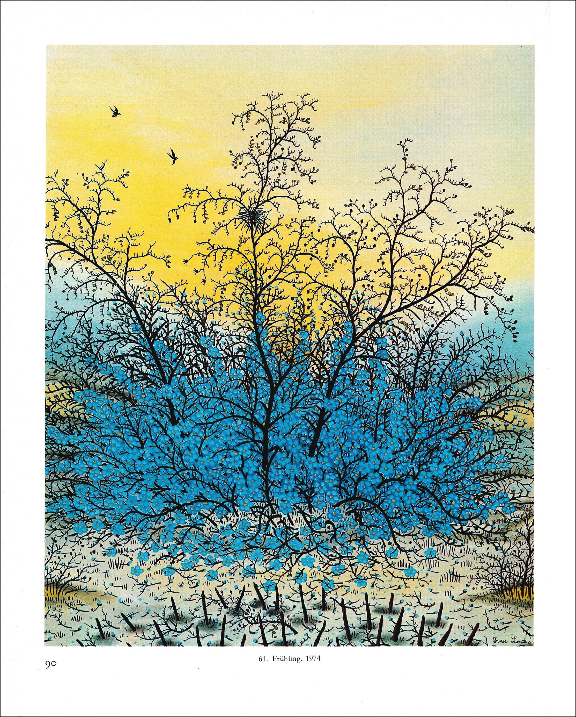 Spring Forget Me Not Flowers Ivan Lacković Croatian Artist Vintage