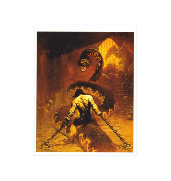 Chained C the Usurper Frank Frazetta Vintage Dark Fantasy