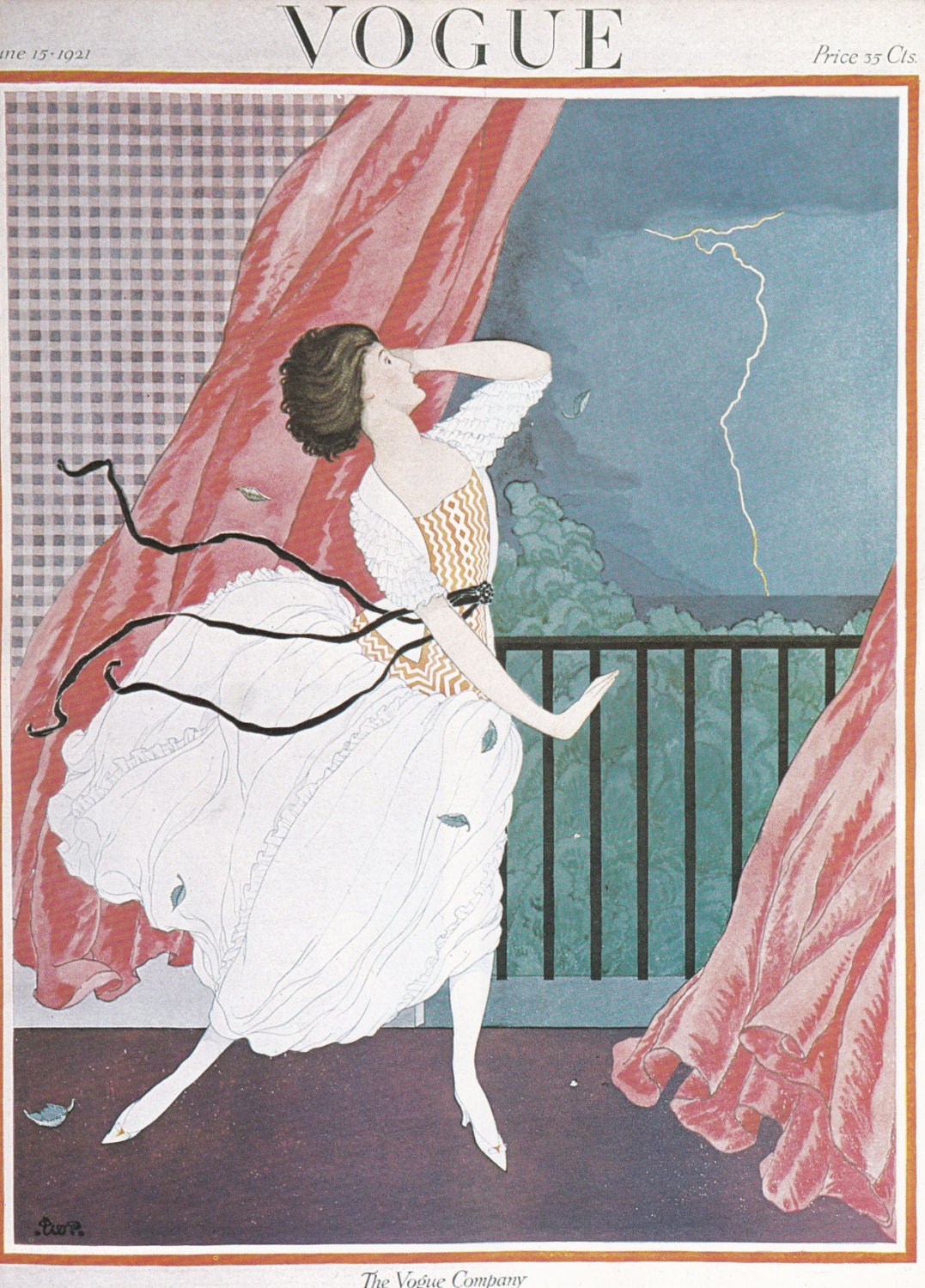A Vogue Cover Of A Woman Reading A Vogue Book by George Wolfe Plank
