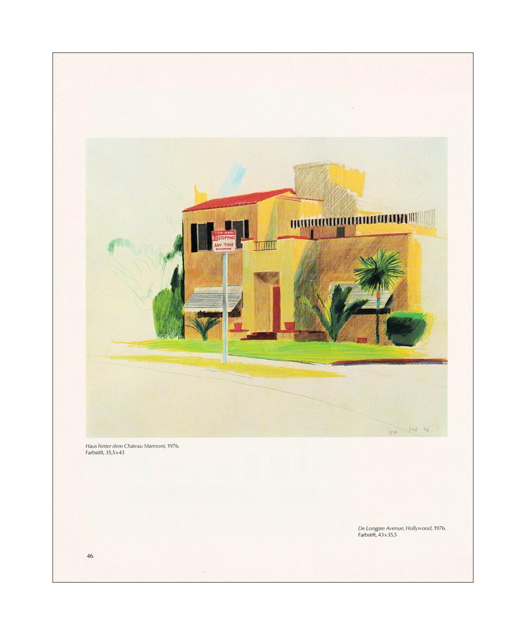 David Hockney House Behind Chateau Marmont Yellow House Los Etsy